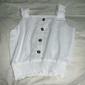 Cinched white tank top